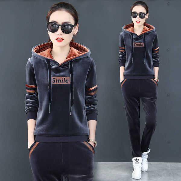 winter thick velour women sport suit loose warm hoodie sweatshirt+sweatpant jogger outfit athletic running casual set sportswear, Black;white
winter thick velour women sport suit loose warm hoodie sweatshirt+sweatpant jogger outfit athletic running casual set sportswear, Black;white