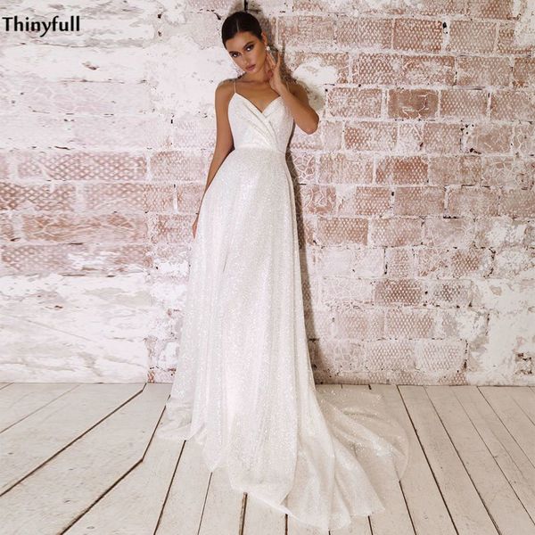 thinyfull glitter wedding dresses beach spaghetti straps shiny princess bride dress boho backless wedding party gowns vestidos, Blue;red
thinyfull glitter wedding dresses beach spaghetti straps shiny princess bride dress boho backless wedding party gowns vestidos, Blue;red