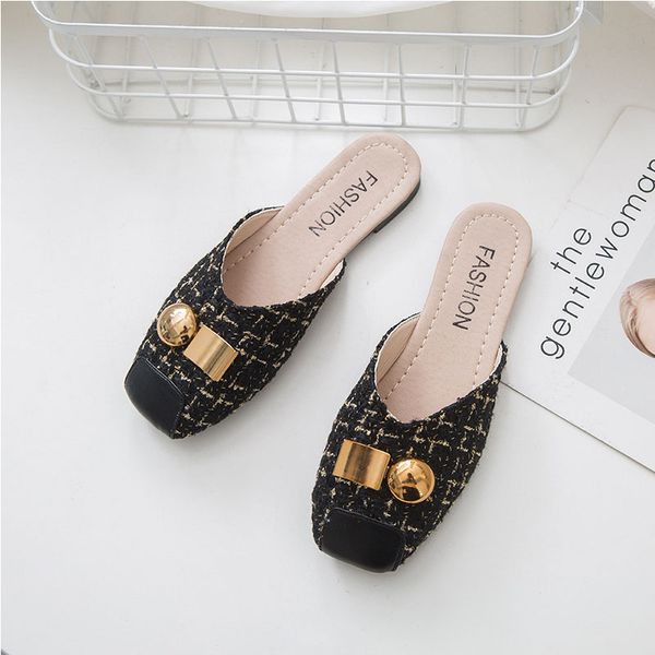 summer women shoes designer slippers square toe flat bottom women slippers 2020 fashion baotou sandals plaid mules, Black
summer women shoes designer slippers square toe flat bottom women slippers 2020 fashion baotou sandals plaid mules, Black