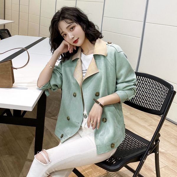 women's korean-style loose short jacket spring and autumn 2020 new women's retro hong kong-style all-match fashion, Black;brown
women's korean-style loose short jacket spring and autumn 2020 new women's retro hong kong-style all-match fashion, Black;brown