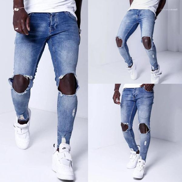 street style teenager trousers holes designer men jeans pants skinny elastic washed mens pencil pants hiphop, Blue
street style teenager trousers holes designer men jeans pants skinny elastic washed mens pencil pants hiphop, Blue