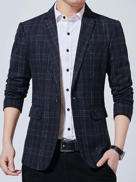 men's suits, leisure jacket single big yards of cultivate one's morality grid lines a grain of buckle youth pocket decoration, White;black
men's suits, leisure jacket single big yards of cultivate one's morality grid lines a grain of buckle youth pocket decoration, White;black