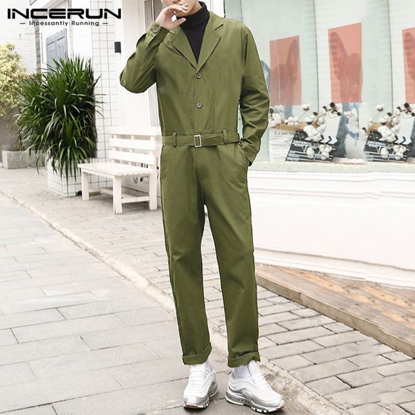 fashion men cargo overalls streetwear solid color button long sleeve 2020 jumpsuit casual pants mens rompers with belt incerun, Black
fashion men cargo overalls streetwear solid color button long sleeve 2020 jumpsuit casual pants mens rompers with belt incerun, Black