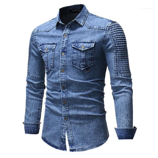 washed jeans shirt fashion mens loose tees casual designer male long sleeve mens, White;black
washed jeans shirt fashion mens loose tees casual designer male long sleeve mens, White;black