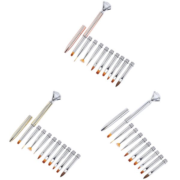 nail brushes brush for manicure gel art 10pcs/set changeable metal rhinestone pen, Yellow
nail brushes brush for manicure gel art 10pcs/set changeable metal rhinestone pen, Yellow