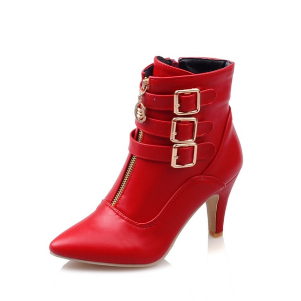 belt buckle women's boots plus size short boots 40-45 size pointed roman ladies autumn and winter pu stiletto, Black
belt buckle women's boots plus size short boots 40-45 size pointed roman ladies autumn and winter pu stiletto, Black