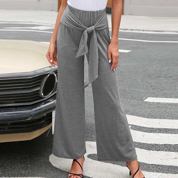 women's pants & capris simple women wide leg casual vertical soft trousers for femme quality knotted belt loose middle-waisted solid, Black;white 
women's pants & capris simple women wide leg casual vertical soft trousers for femme quality knotted belt loose middle-waisted solid, Black;white