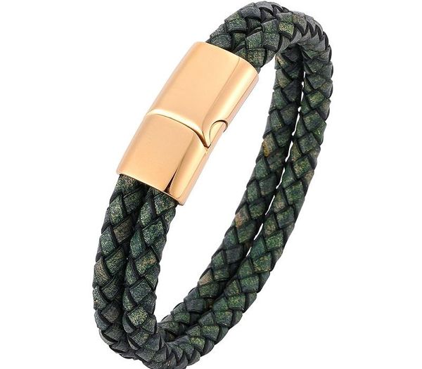 double layer retro green braided leather men bracelet stainless steel magnetic clasp fashion bangles jewelry male wrist002, Golden;silver
double layer retro green braided leather men bracelet stainless steel magnetic clasp fashion bangles jewelry male wrist002, Golden;silver