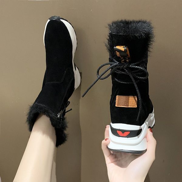 new fashion trend cross-tied lace up cute boots outdoor super warm plush slip fur boots women platform botas mujer u11-44, Black
new fashion trend cross-tied lace up cute boots outdoor super warm plush slip fur boots women platform botas mujer u11-44, Black