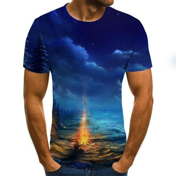 nature printed 3d print shirts plus size anime oversized men clothing