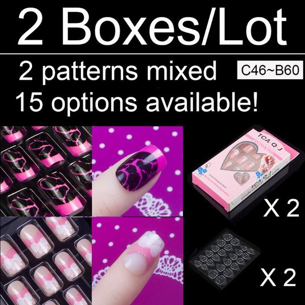 false nails 2 boxes/lot fashion press-on nail tips 24 pieces/box 10 sizes with adhesive tapes full cover square shape c46~c60, Red;gold
false nails 2 boxes/lot fashion press-on nail tips 24 pieces/box 10 sizes with adhesive tapes full cover square shape c46~c60, Red;gold