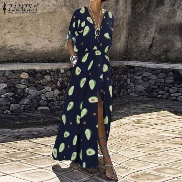 zanzea autumn avocado printed maxi long dress elegant women v neck long sleeve party vestido femininas casual split hem sundress, Black;gray
zanzea autumn avocado printed maxi long dress elegant women v neck long sleeve party vestido femininas casual split hem sundress, Black;gray
