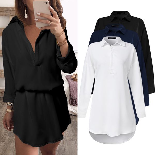 women's blouses & shirts 2021 celmia women elegant long shirt sleeve solid lapel office buttons casual loose blouse autumn party blusas, White
women's blouses & shirts 2021 celmia women elegant long shirt sleeve solid lapel office buttons casual loose blouse autumn party blusas, White