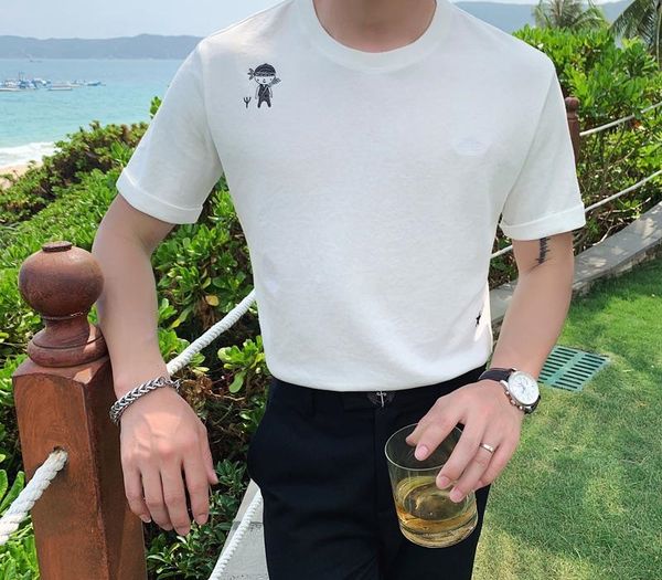 quality 100% cotton men t-shirt summer fashion embroidery t shirt men slim fit o-neck short sleeve casual tee shirts clothes, White;black
quality 100% cotton men t-shirt summer fashion embroidery t shirt men slim fit o-neck short sleeve casual tee shirts clothes, White;black