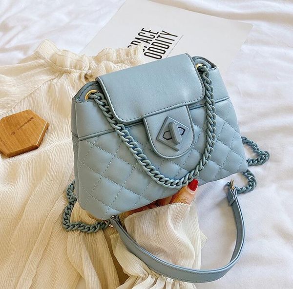 2020 plain women chain shoulder bags lady temperament small handbag check pu crossbody
2020 plain women chain shoulder bags lady temperament small handbag check pu crossbody