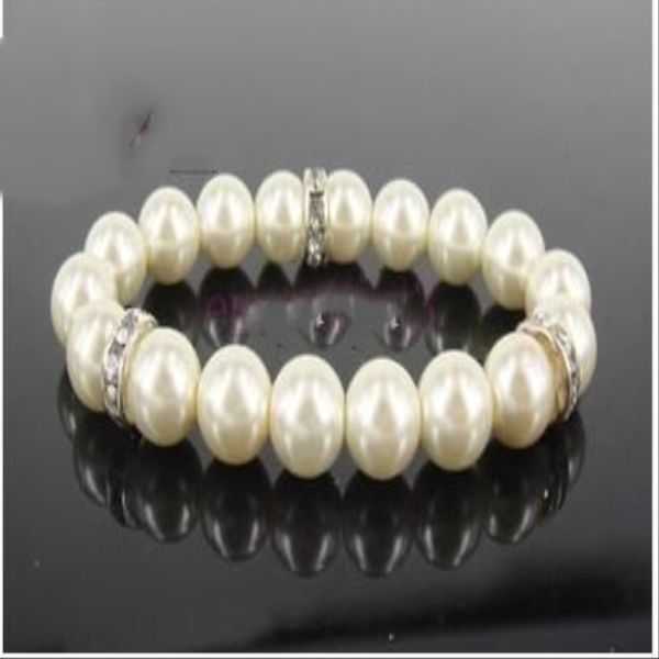 bracelets spring wedding beads 20pcs crystal new chain jewelry bridal simple bracelet fashion ivory pearl ce2007 oftdm, Black 
bracelets spring wedding beads 20pcs crystal new chain jewelry bridal simple bracelet fashion ivory pearl ce2007 oftdm, Black