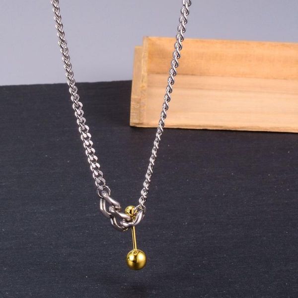 hongcheng jewllery trendy new niche balance ball match pendant chain thick clavicle chains titanium steel hc247, Silver
hongcheng jewllery trendy new niche balance ball match pendant chain thick clavicle chains titanium steel hc247, Silver