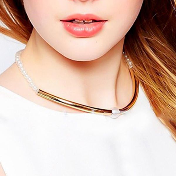 vintage punk metal pearl choker necklaces for women statement handmade cuban collar necklaces women party jewelry display new, Golden;silver
vintage punk metal pearl choker necklaces for women statement handmade cuban collar necklaces women party jewelry display new, Golden;silver
