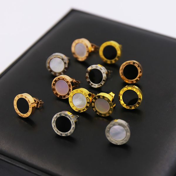 2019 18k gold plated / rose gold / silver 1.2cm titanium steel round roman numerals shell agate couple ear studs, Golden;silver
2019 18k gold plated / rose gold / silver 1.2cm titanium steel round roman numerals shell agate couple ear studs, Golden;silver