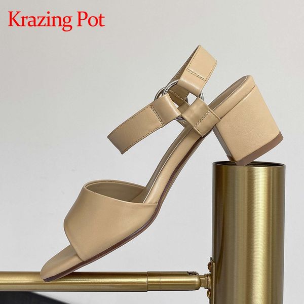 krazing pot genuine leather square peep toe high square heels summer sandals buckle strap office lady daily wear women shoes l32, Black
krazing pot genuine leather square peep toe high square heels summer sandals buckle strap office lady daily wear women shoes l32, Black