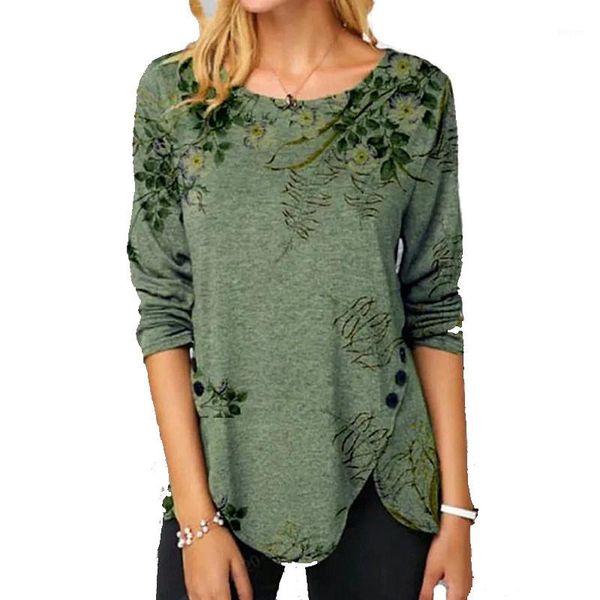 designer casual tshirts loose floral printed crew neck long sleeve asymmetrical tee plus size women clothing dropshipping autumn ladies, White
designer casual tshirts loose floral printed crew neck long sleeve asymmetrical tee plus size women clothing dropshipping autumn ladies, White