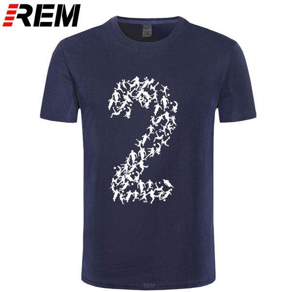 rem men's t-shirt man t shirt summer letter number 2 t-shirt survetement footbal