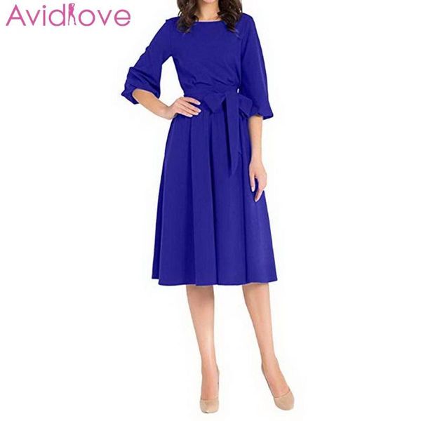 casual dresses women lantern 3/4 sleeve o-neck solid slim high waist dress with belt knee length pullover, Black;gray
casual dresses women lantern 3/4 sleeve o-neck solid slim high waist dress with belt knee length pullover, Black;gray