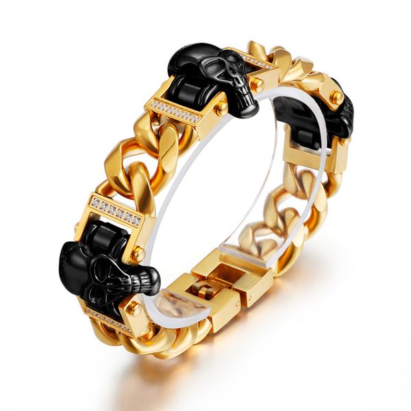 link, chain ethnic style jewelry stainless steel buddha head personality men's buckle bracelet titanium, Black
link, chain ethnic style jewelry stainless steel buddha head personality men's buckle bracelet titanium, Black