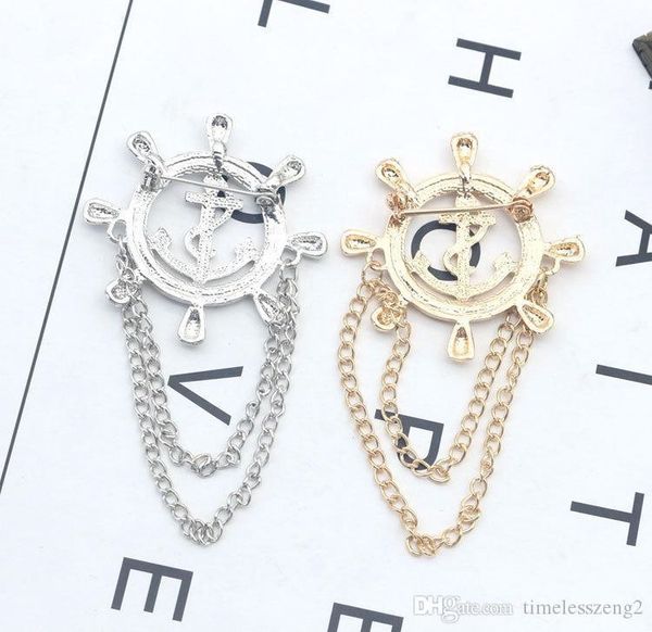 the rudder anchor tassel alloy brooch with crystal high-grade artificial diamond party brooch shirt suits badge corsage, Gray
the rudder anchor tassel alloy brooch with crystal high-grade artificial diamond party brooch shirt suits badge corsage, Gray