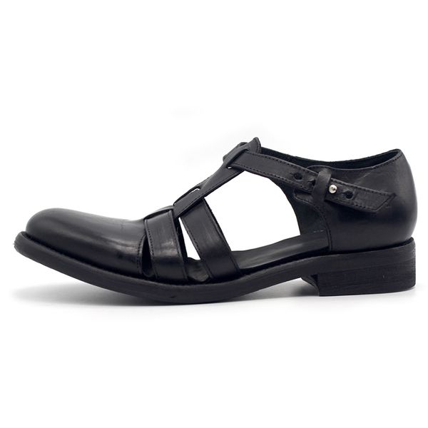 sandals goodyear handmade gladiators cut out mens summer full grain leather big size euro 38-45, Black 
sandals goodyear handmade gladiators cut out mens summer full grain leather big size euro 38-45, Black