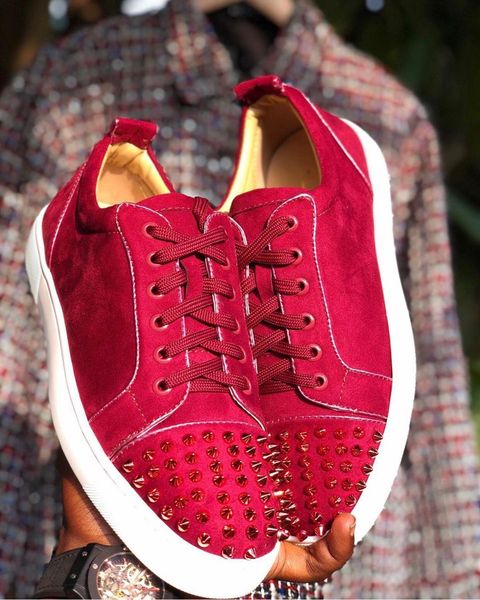 designs red bottom men's casual flat wine-red suede leather red sole sneakers party wedding outdoor low elgant brand casual walking, Black
designs red bottom men's casual flat wine-red suede leather red sole sneakers party wedding outdoor low elgant brand casual walking, Black