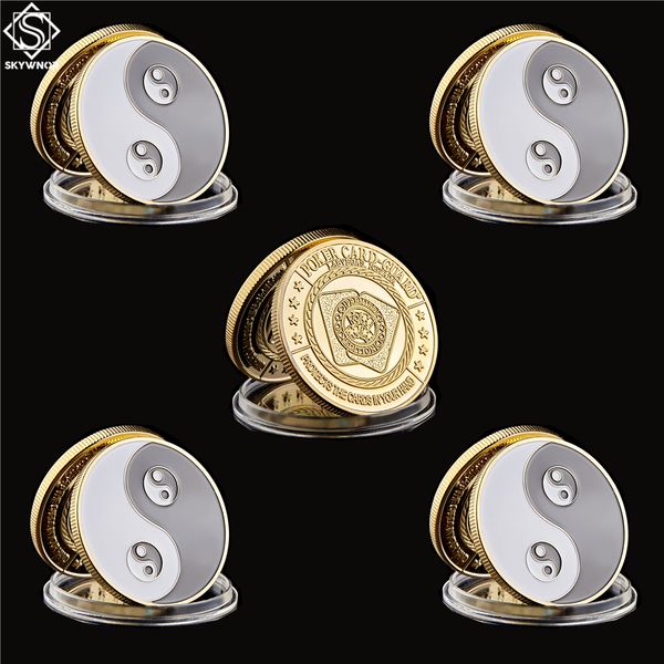 5pcs poker card guard chinese tai chi black white taoism sign ancient eight diagrams metal coin home decor
5pcs poker card guard chinese tai chi black white taoism sign ancient eight diagrams metal coin home decor