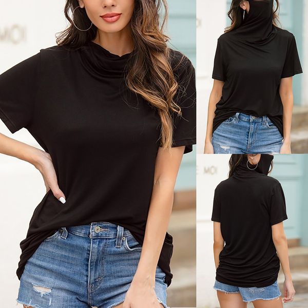 women multifunctional t-shirt short sleeve anti uv dust proof face cover blouse lady solid casual loose shirt plus size, White
women multifunctional t-shirt short sleeve anti uv dust proof face cover blouse lady solid casual loose shirt plus size, White
