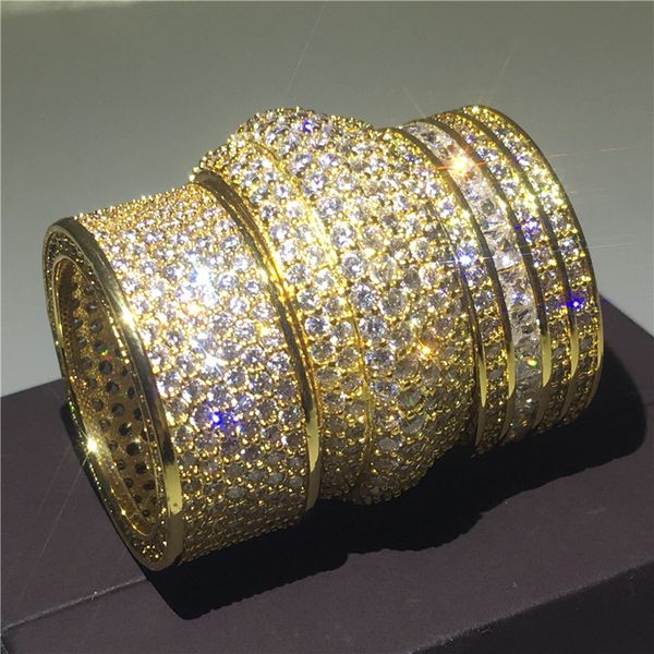 Eternal Finger ring Yellow Gold Filled Pave setting Diamond Cz Round Engagement wedding band rings for women men Jewelry Gift
Eternal Finger ring Yellow Gold Filled Pave setting Diamond Cz Round Engagement wedding band rings for women men Jewelry Gift