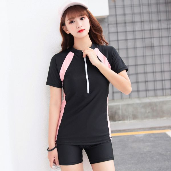 women's half-zip rash guards set two piece short-sleeve swimsuit surfing suit sun protection bathing suits sporty swimwear
women's half-zip rash guards set two piece short-sleeve swimsuit surfing suit sun protection bathing suits sporty swimwear