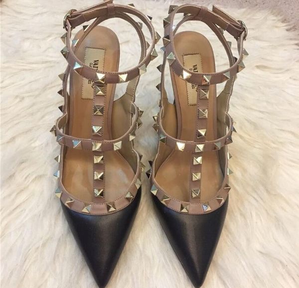 designer pointed toe 2-strap with studs high heels patent leather rivets sandals women shoes valentine high heel shoes, Black
designer pointed toe 2-strap with studs high heels patent leather rivets sandals women shoes valentine high heel shoes, Black
