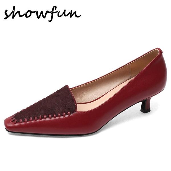 women's genuine leather patchwork slip-on thin high heel pumps elegant ladies four season comfortable dress shoes, Black
women's genuine leather patchwork slip-on thin high heel pumps elegant ladies four season comfortable dress shoes, Black