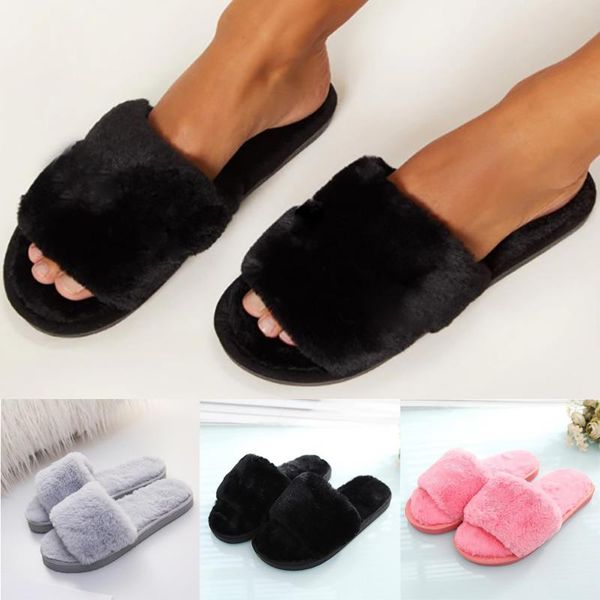 women fur fluffy slippers female casual warm slip on slipper ladies comfort flat shoes open toe indoor outdoor slipper d30, Black
women fur fluffy slippers female casual warm slip on slipper ladies comfort flat shoes open toe indoor outdoor slipper d30, Black