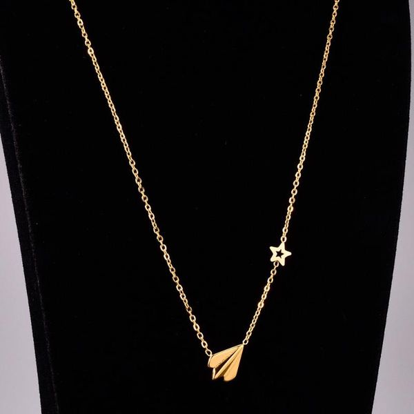 hongcheng jewellery paper airplane geometric pentagonal heart pendant necklace clavicle chain titanium gold plated female hc239, Silver
hongcheng jewellery paper airplane geometric pentagonal heart pendant necklace clavicle chain titanium gold plated female hc239, Silver