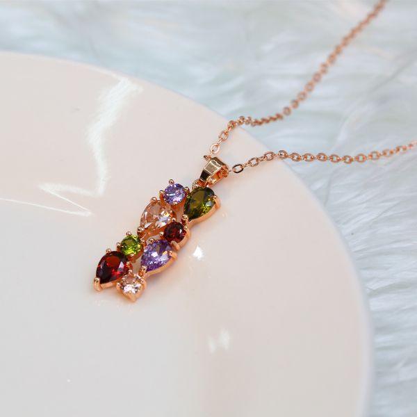 wish selling necklace european and american colored stone aaa zircon pendant long necklace mona lisa seven color necklace, Silver
wish selling necklace european and american colored stone aaa zircon pendant long necklace mona lisa seven color necklace, Silver