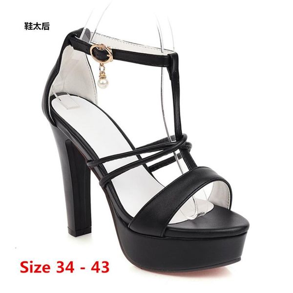 platform sandals women high heels pumps peep toe high heel shoes 11.5 cm women's sandals waterproof big size 34 - 43, Black
platform sandals women high heels pumps peep toe high heel shoes 11.5 cm women's sandals waterproof big size 34 - 43, Black