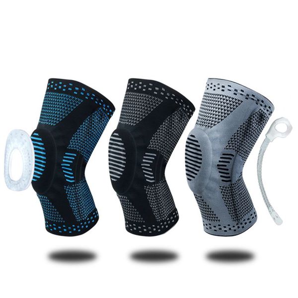 1 pc elastic knee support braces pads protector brace silicone spring compression knee sleeve for sport basketball volleybal, Black;gray
1 pc elastic knee support braces pads protector brace silicone spring compression knee sleeve for sport basketball volleybal, Black;gray