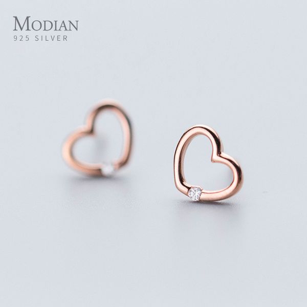 modian 100% 925 sterling silver rose gold color hearts clear cz stud earrings for women fashion wedding silver jewelry bijoux, Golden;silver
modian 100% 925 sterling silver rose gold color hearts clear cz stud earrings for women fashion wedding silver jewelry bijoux, Golden;silver