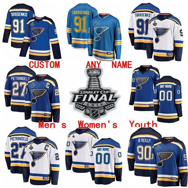 

2019 stanley cup final st louis blues hockey jerseys vladimir tarasenko jersey alex pietrangelo jake allen jaden schwartz binnington jersey, Black;red