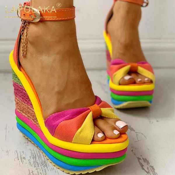lapolaka new fashion ins colorful shoes ladies sandals female platform sweet bowtie buckle strap high heels summer sandals, Black
lapolaka new fashion ins colorful shoes ladies sandals female platform sweet bowtie buckle strap high heels summer sandals, Black