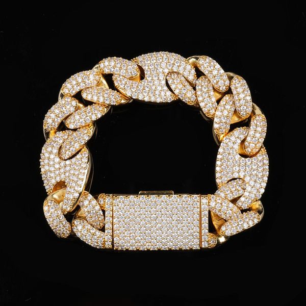20mm men's hiphop bracelet real gold plated iced out zircon bling bling cuban link bracelet jewelry, Black
20mm men's hiphop bracelet real gold plated iced out zircon bling bling cuban link bracelet jewelry, Black