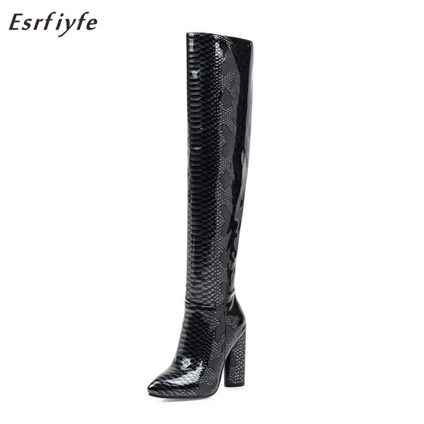 boots esrfiyfe over the knee women's winter thick high heels pointed toe long snakeskin grain shoes woman, Black
boots esrfiyfe over the knee women's winter thick high heels pointed toe long snakeskin grain shoes woman, Black