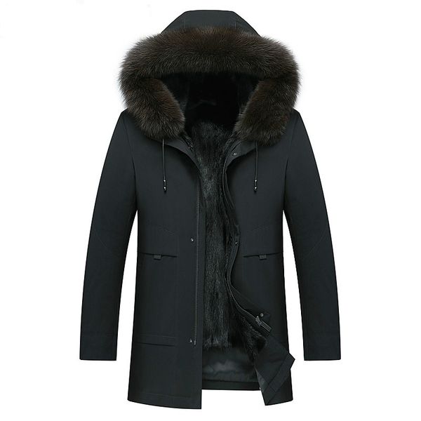men's leather & faux mens fur parka real coat men winter jacket collar warm mink jackets long parkas m18d9817173 kj1547, Black
men's leather & faux mens fur parka real coat men winter jacket collar warm mink jackets long parkas m18d9817173 kj1547, Black