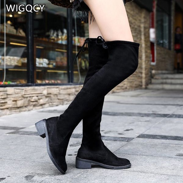 2020 new winter women's boots fashion lace-up boots thick warm round toe square heel suede women's over-the-knee w138, Black
2020 new winter women's boots fashion lace-up boots thick warm round toe square heel suede women's over-the-knee w138, Black