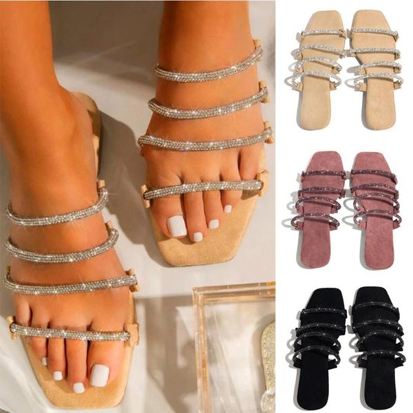 women summer flat sandals slippers rhinestone straps casual beach sandals ladies shoes female open toe platform sandalias d30, Black
women summer flat sandals slippers rhinestone straps casual beach sandals ladies shoes female open toe platform sandalias d30, Black